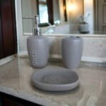 Set De Baño Porcelana 3 Piezas Dispenser Jabonera Vaso - Imagen 2