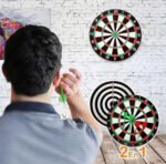 Juego De Dardos Tiro Al Blanco Tablero Reversible - Imagen 3