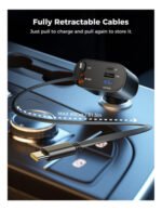 Cargador Rapido De Auto Para Samsung iPhone Retractil 4 En 1 - Imagen 3