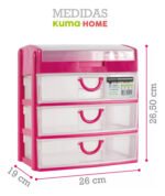 Cajonera Organizadora 3 Cajones Escritorio Maquillaje Kuma - Imagen 10