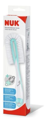 Cepillo Limpia Mamadera Nuk Twist + Cepillo Para Tetinas Color Verde Agua - Imagen 2