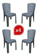 Sillas Plasticas Pinot Reforzada Jardin Simil Ratan Pack X 4 - Imagen 7