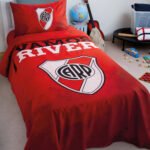 Juego De Sabana Infantil Futbol 1 1/2 Pl River Boca Licencia Diseño De La Tela River 2 - Imagen 2