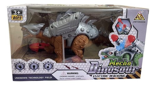 Dinosaurio Lanza Cohetes Con Luz Y Sonido Cod 54334 Color Marrón Personaje Dino