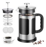 Cafetera Embolo Prensa Francesa 600 Cc Plateada Acero Inox