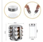 Especiero Giratorio Acero Inoxidable Ms 12 Frascos Vidrio Mesa Plateado - Imagen 6