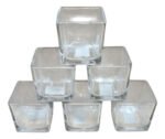Set X6 Porta Velas Cuadrado Vidrio Souvenir Decoración - Imagen 2