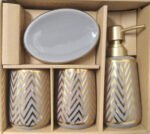 Set De Baño Ceramica Dispenser Jabonera X4 - Imagen 3