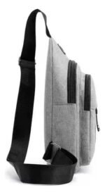 Morral Riñonera Bandolera Cruzada Viajes Deportivo Unisex Color Gris - Imagen 2