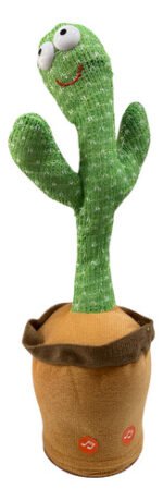 Cactus Bailarín Juguete Interactivo Usb En Caja Canta Baila Imita Tu Voz Luz Led Recargable Para Niños Musical Didáctico Divertido Ideal 30cm Sebigus 55425