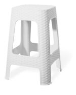 Banqueta Banquito Apilable Símil Ratan Plástico Babymovil Color Blanco - Imagen 2