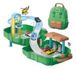 Juguete Pista Autos Mochila Policia Bombero Construccion Color Verde