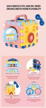 Cubo Didactico Bebe Encastre Reloj Piano Musica Babymovil - Imagen 5