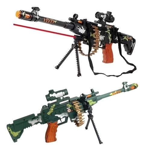 Pistola Ametralladora Juguete Luz Sonido Vibracion 60cm