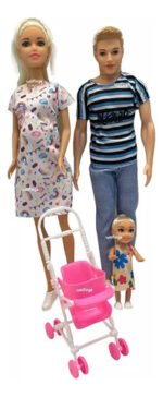 Muñeca Tiny Familia Futura Mamá Mama Embarazada Bebe Hija - Imagen 5