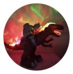 Robot Dinosaurio Juguete Dym Dp11 Verde Con Luz Tira Pelotas - Imagen 5