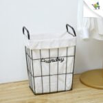 Canasto Metálico Forrado En Tela Ideal P/ Ropa Vintage Retro - Imagen 7