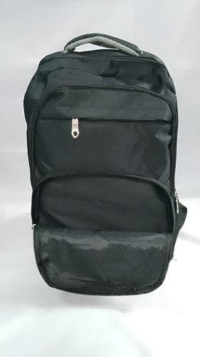 Mochila Reforzada Estilo Urbana 47x32x14 Clasica Escolar Color Negro Diseño De La Tela Liso