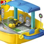 Juguete Pista Autos Mochila Policia Bombero Construccion Color Amarillo - Imagen 2