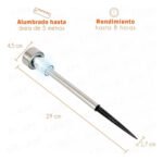 Estaca Solar Led Pack X 10 Jardin Recargable Luz Blanco Frio - Imagen 3