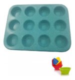 Molde Muffins Cupcake 12 Unidades + Pirotines De Silicona - Imagen 2