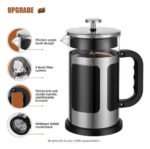 Cafetera Embolo Prensa Francesa 800 Cc Plateada Acero Inox - Imagen 2