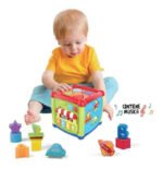 Cubo Didactico Bebe Piano Musica Encastre Reloj Babymovil - Imagen 3