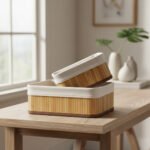 Set X3 Canastos Organizadores Laundry Bambu Bamboo Tela - Imagen 4