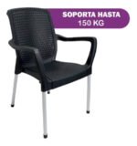 Silla Plastica Apilable Malbec X6 Reforzada Patas Aluminio - Imagen 14