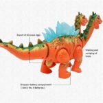 Juguete Dinosaurio 2 Cabezas Luz Sonido Camina Huevos 38 Cm - Imagen 3