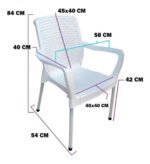 Silla Plástica Malbec Apilable C/ Patas Aluminio Kadur Sport Color Blanco - Imagen 4
