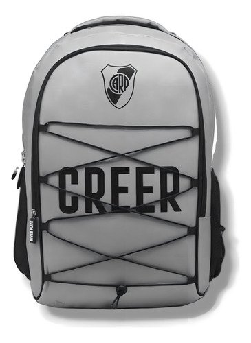 Mochila Escolar Pratys River Plate Impermeable Gris Con Bolsillos Liso