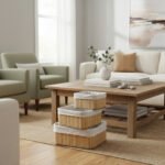 Set X3 Canastos Organizadores Cuadrados Laundry Bambu Tela - Imagen 3