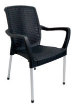 Silla Plastica Apilable Malbec X4 Reforzada Patas Aluminio - Imagen 2