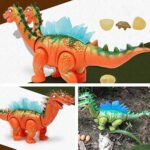 Juguete Dinosaurio 2 Cabezas Luz Sonido Camina Huevos 38 Cm - Imagen 6