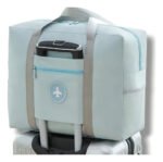 Bolso Plegable Viaje Impermeable Resistente Carry On Color Celeste Liso - Imagen 2