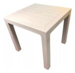 Mesa Cuadrada Alta Simil Ratán 80x80x75cm Reforzada Exterior - Imagen 3