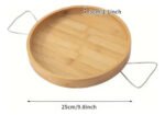 Bandeja Mesa Auxiliar Sillon Redonda Bambu Con Ajuste - Imagen 3