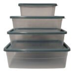 Set 4 Taper Contenedor Hermeticos Con Tapa Frezzer Microonda - Imagen 3