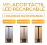 Velador Lampara Led Usb Touch Mesa De Luz Escritorio - Imagen 18