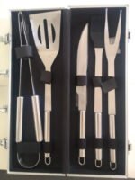 Set Parrilla Parrillero 5 Piezas Acero Inox Asado Estuche - Imagen 2