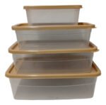 Set 4 Taper Contenedor Hermeticos Con Tapa Frezzer Microonda - Imagen 5