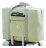 Bolso Plegable Viaje Impermeable Resistente Carry On Color Celeste Liso - Imagen 6