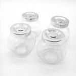 Especiero Fijo Vidrio Piu Online 4 Frascos Mesa Tapa Plástica Metalizada Vidrio Tapa Metalizada - Imagen 4