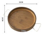 Bandeja Mesa Auxiliar Sillon Redonda Bambu Con Ajuste - Imagen 7