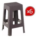 Banqueta Banquito Apilable Símil Ratan Plástico X6 Babymovil - Imagen 17