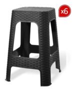 Banqueta Banquito Apilable Símil Ratan Plástico X6 Babymovil - Imagen 13