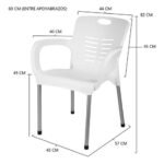 Silla Syrah Con Apoyabrazos Patas De Aluminio Reforzada - Imagen 2