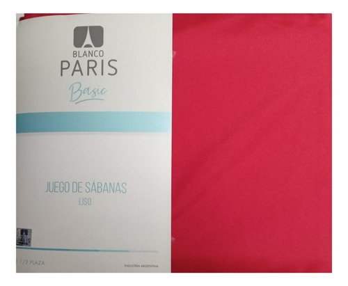 Juego De Sábanas Paris 1 1/2 Plaza Rojo 90x190x25 Cm Microfibra