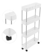 Carrito Organizador De Cocina Angosto Con 4 Estantes Ruedas